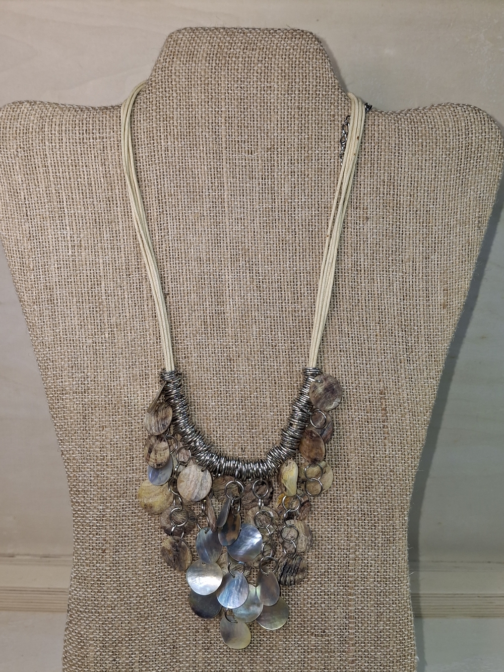 Boho Mother-of-Pearl Multi-Strand Statement Necklace - Natural